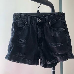 black american eagle denim short shorts